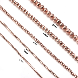 Perline di ematite oro rosa in varie dimensioni per la creazione di gioielli fai da te