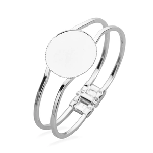 Zilveren DIY-armbandbasis met 25 mm rond blanco dienblad voor het maken van sieraden