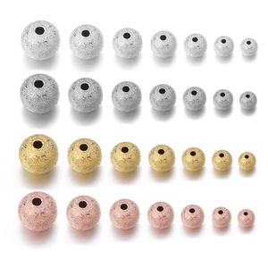 Frosted metal spacer beads in four colors and seven sizes for DIY jewelry making