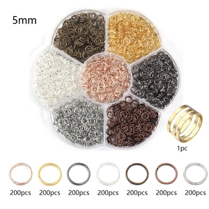 5mm Binderinge Set mit 1400 Stück in sieben Metallfarben und Öffnungswerkzeug