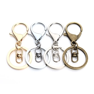 Polished metal swivel lobster clasp keychains in gold, silver, nickel and bronze