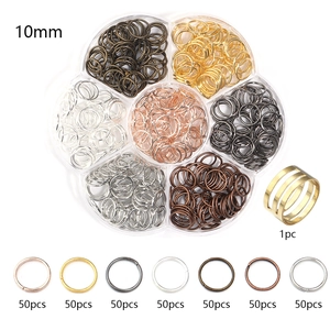 Biegeringe-Set in 7 Farben 10mm in Blumenbox mit Messing-Öffner für DIY-Schmuckherstellung