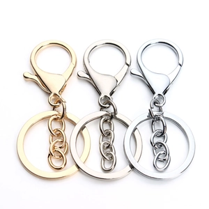 Metal lobster clasp keychain sets in gold and silver finish with flat split rings