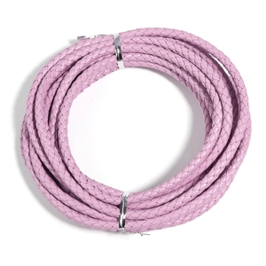 Detail of 6mm light pink woven PU leather cord roll for DIY jewelry making