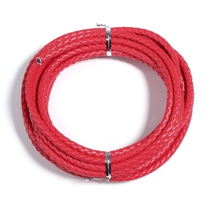 Detailed view of 6mm red braided PU leather cord with woven texture for DIY jewelry