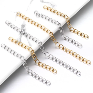 Stainless Steel Extension Chain DIY Jewelry Findings Bracelet Necklace Tail Chain Gold Silver Rose Gold Making Accessories