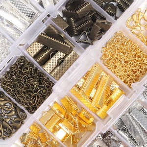 Kit de accesorios para bisutería con cierres de langosta y anillas en estuche