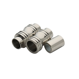 Three-piece stainless steel magnetic clasps for DIY jewelry making and leather bracelets