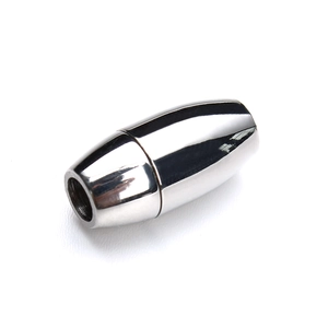 Polished silver magnetic clasp for DIY jewelry and leather cord necklace connector