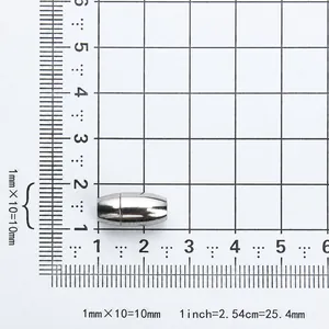 Detailed macro view of 10mm stainless steel magnetic clasps for DIY jewelry making