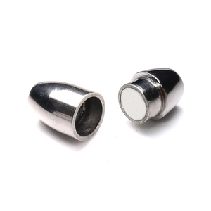 Polished silver magnetic stainless steel clasps for DIY jewelry necklaces and bracelets