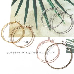 Minimalist Alloy Round Hoop Earrings DIY Jewelry Making Findings Gold Silver Rose Gold Metallic Loop Earrings For Men Women