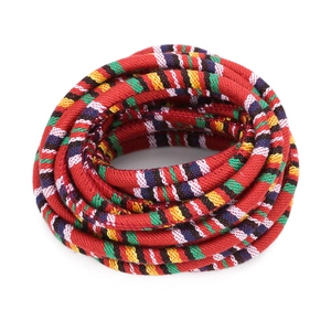 Cordino in cotone a righe rosse 6mm con accenti colorati per gioielli DIY e capelli