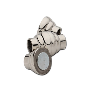 Polished stainless steel magnetic clasp with spiral texture for DIY jewelry making
