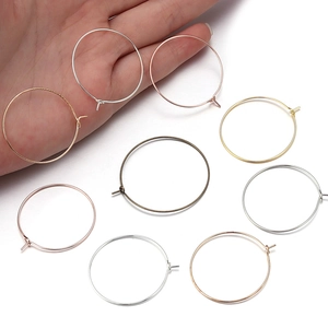 DIY jewelry making supplies with 100 colorful round metal hoop earring findings