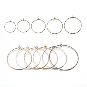 DIY metal hoop earring accessories in various sizes and assorted metallic colors