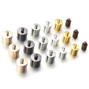 Cylindrical copper tassel caps with ring connectors in gold silver and bronze metal finishes