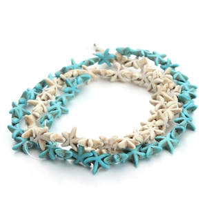 Zeestervormige turquoise kralen voor DIY sieraden maken in blauw en wit