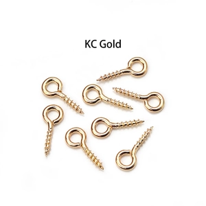 Detailed view of KC Gold screw eye pins for DIY jewelry making and pendant fastening