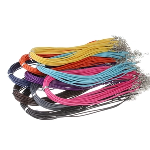 Collares de cordón de cera coloridos con cierre de langosta y cadena de extensión DIY