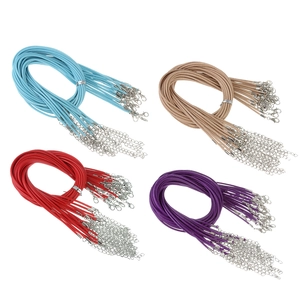 Set de collares de cordón de cera DIY con cierre de langosta y cadena de extensión