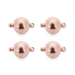 Rose gold round magnetic clasps for DIY jewelry making in polished stainless steel