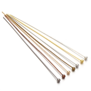 DIY colorful plated copper ball head pins for handmade jewelry beaded accessories