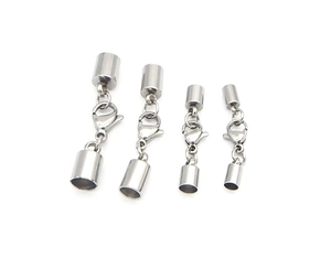 Polished stainless steel lobster clasp connectors for DIY jewelry in four varied sizes