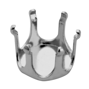 Base de engaste de joyería de seis garras plateada para montaje de piedras redondas