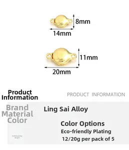Detailed view of alloy magnetic clasps in 8mm and 11mm sizes for DIY jewelry making