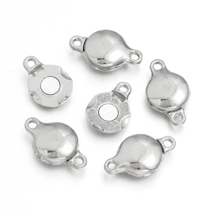 Detailed view of polished alloy magnetic jewelry clasps for DIY necklace and bracelet crafts