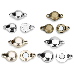 Magnetic leather cord bracelet clasps in various metal finishes for DIY jewelry making