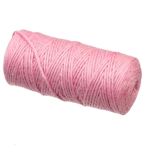 Pink 3-ply 2mm natural fiber jute twine roll for crafts and decorative gift wrapping