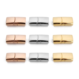 Rectangle magnetic clasps for jewelry making in gold silver and rose gold steel