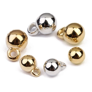 Lot de 6 breloques rondes dorées et argentées avec boucles pour bijoux DIY