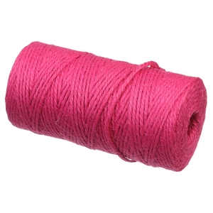 Detail of rose red 2mm 3-ply jute twine roll for crafts, photo walls and DIY gift wrapping