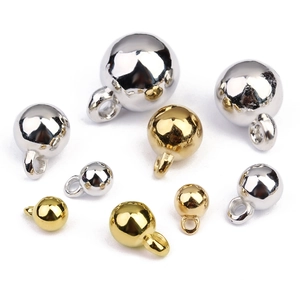 Pendentifs en perles rondes CCB dorées et argentées en plusieurs tailles pour bijoux DIY