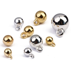 Pendentifs boules polis en or et argent avec boucle pour la fabrication de bijoux DIY