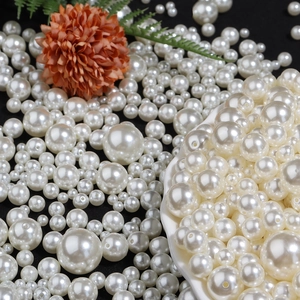 ABS Faux Artificial Pearl Round Beads With Holes For DIY Jewelry Making Bracelet Necklace Craft Decorative Artificial Round Beads