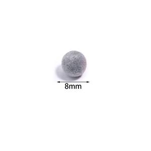 Graue 8mm beflockte Harzperle für DIY-Schmuckherstellung und Armbandzubehör