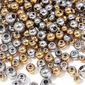 Macro di perline in acciaio inossidabile lucido oro e argento per creazione gioielli