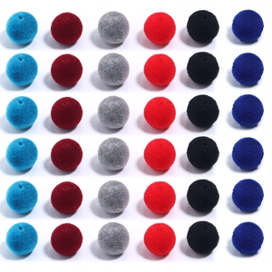Set mit 36 beflockten Harzperlen in sechs Farben für DIY-Armbänder und Schmuck