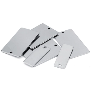 Polished stainless steel rectangular pendants in various sizes for DIY jewelry crafts