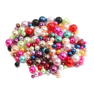 Colorful ABS imitation pearls with holes in assorted sizes for DIY jewelry making