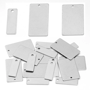 Stainless Steel Rectangular Blank Pendants For DIY Jewelry Making Engraving Stamping Metal Charms Finding Accessories