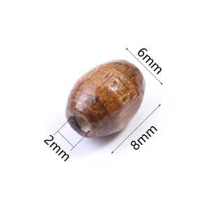 8x6mm oval dark brown wooden beads with natural grain for DIY jewelry making