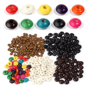Painted Wood Beads Variety Pack For Jewelry Making DIY Bracelets Necklaces Abacus Barrel Round Oval Square Shapes Bulk Finding