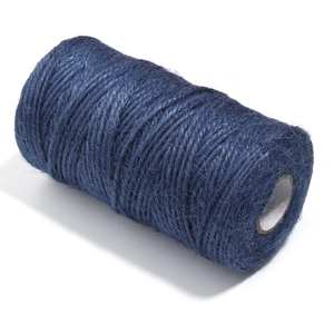 Durable dark blue 2mm 3-ply jute twine roll for DIY crafts and gift decoration