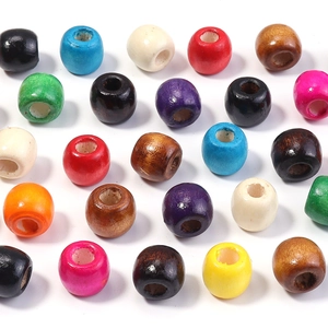 Perles colorées en bois d'érable avec de grands trous pour la création de bijoux DIY