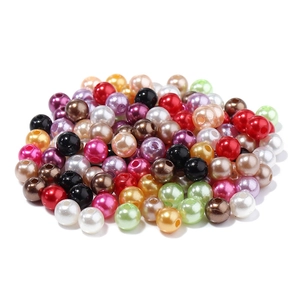 Mixed color ABS faux pearls with pre-drilled holes for DIY jewelry and crafts